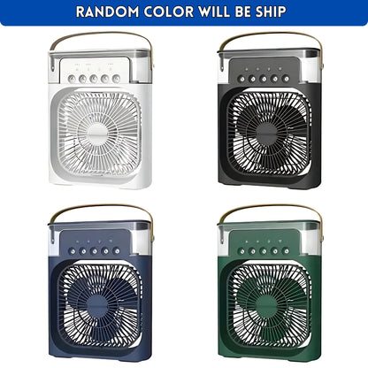 3 in 1 Portable Mini Air Cooler Fan with Ice Water Mist & LED Timer — Beat the Heat!