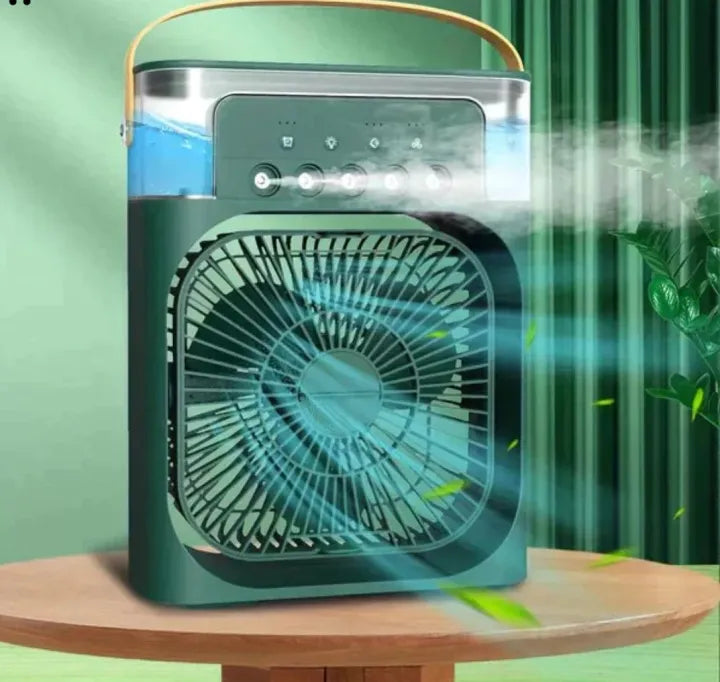 3 in 1 Portable Mini Air Cooler Fan with Ice Water Mist & LED Timer — Beat the Heat!