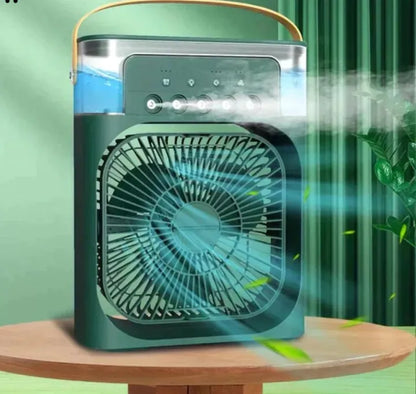 3 in 1 Portable Mini Air Cooler Fan with Ice Water Mist & LED Timer — Beat the Heat!