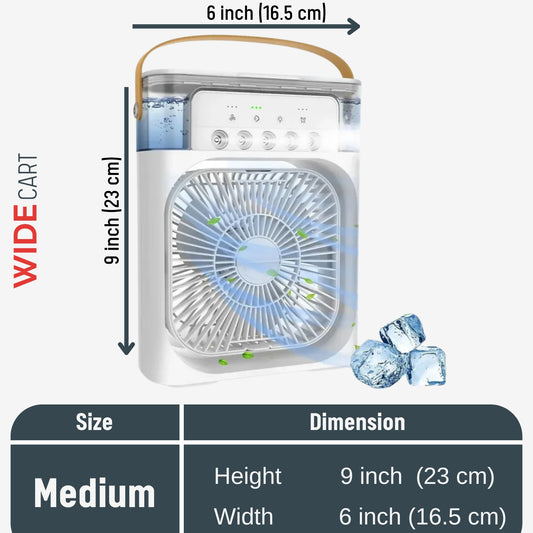 3 in 1 Portable Table Air Conditioner Fan Ice Water Mist Mini Cooler with LED Timer